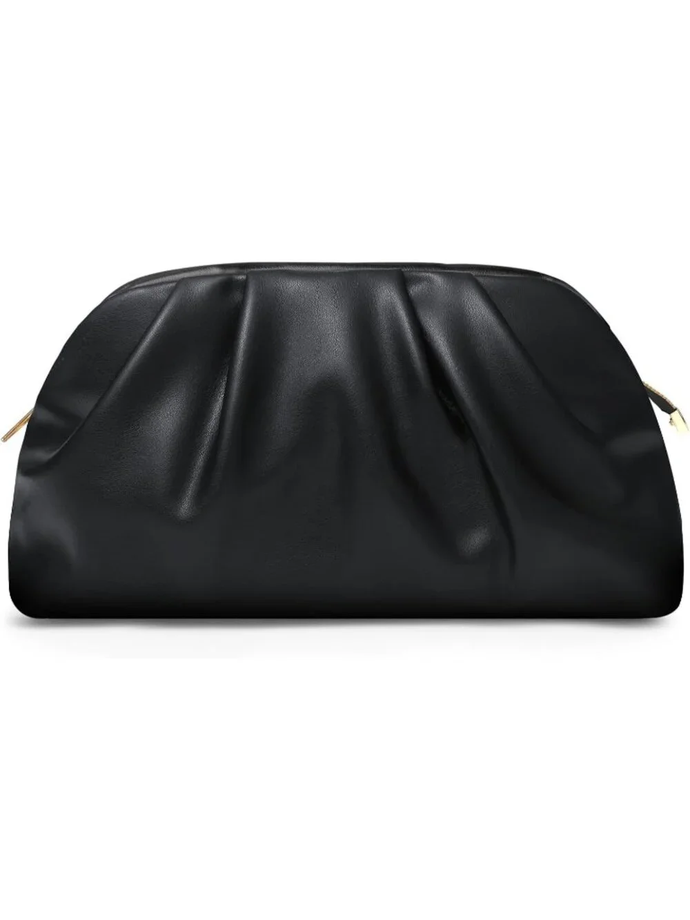 👜 Women's Black Soft Pleated PU Wedding Clutch Elegant Evening Clutch Purse
